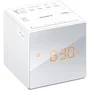 Sony ICFC1W Radiodespertador con Radio FM/AM, Ajuste Automático de Hora, Alarma Gradual, Función Snooze y Pantalla LED Ajustable - Color Blanco